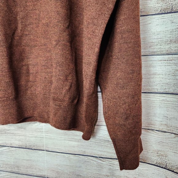 Viyella V-Neck Merino Wool Sweater Long Sleeve Brown Men's Size XXL - Picture 12 of 14